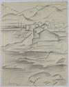 JARED FRENCH Group of 6 pencil drawings of Puerto de Andraitx.